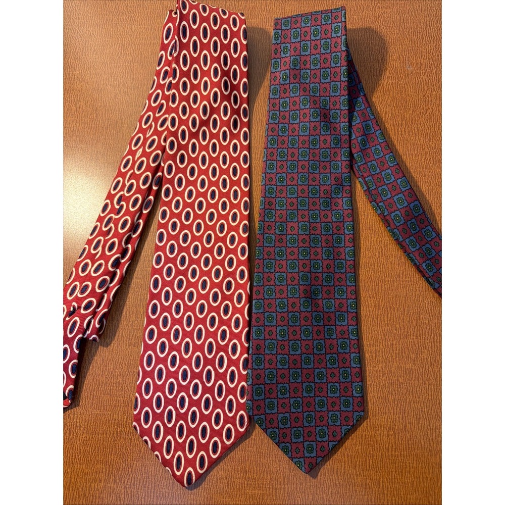 Brooks Brothers Ties. Mens Made In USA Lot of 2 Pure Silk 58"